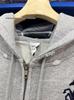 PROTOCOL INDEX xFW26 Distressed Zipper Logo Hooded Sweatshirt 