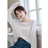 ITISF4 Women's Spring Loose Knit Round Neck Top