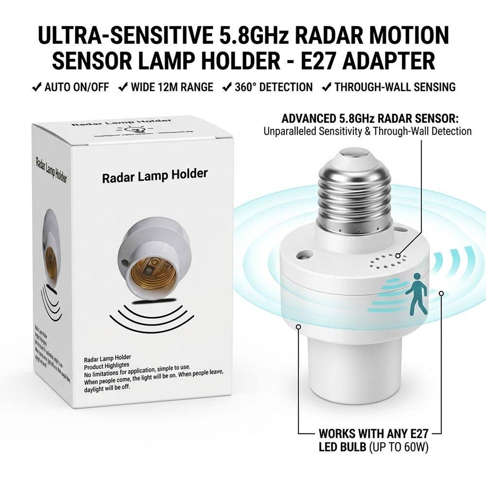 Automatic On Off Sensor Lamp Holder Screw in Lamp Socket Adapter  Lighting Accessories