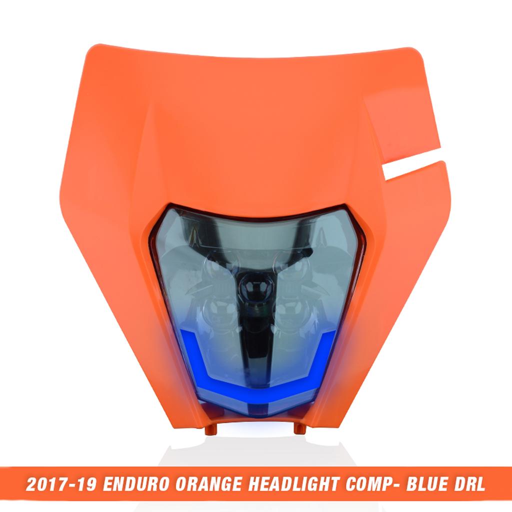 Powerzone For KTM EXC XCW SX MX Motorcycle Dirt Bike Headlights LED Universal Supermoto Enduro Head Light Headlamp