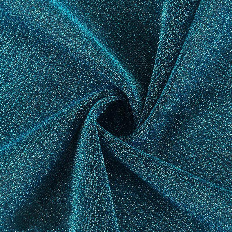 NEW Glitter Yarn Fabric Soft High Stretch Particles Starry Bright Cloth For Colorful Stage Costume Wedding Decor Textiles Fabric