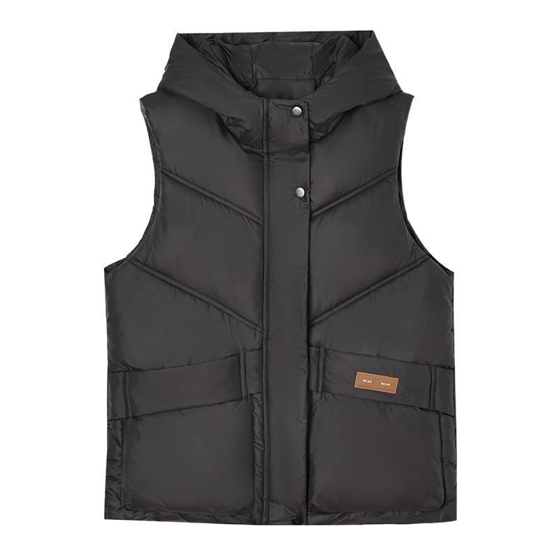 Women's Winter Thickened Hooded Down Vest Short Oversized