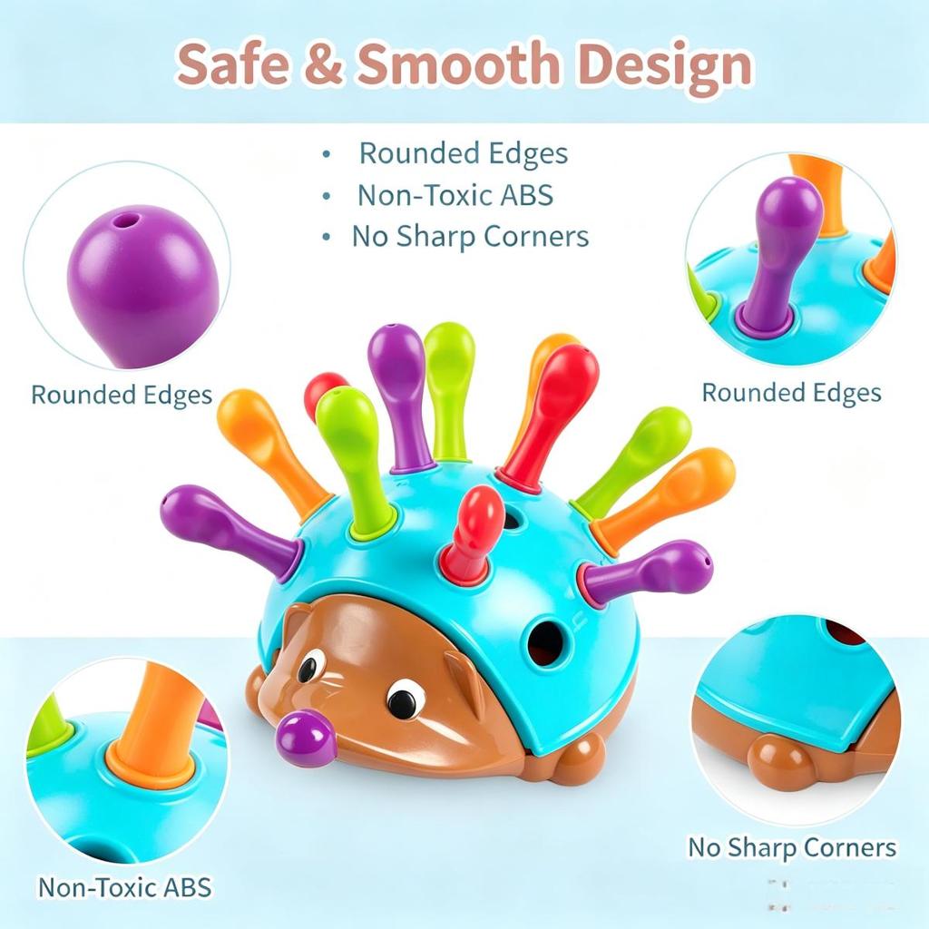 Hedgehog Fine Motor Skills Toy for Kids Early Learning Educational Sorting Game