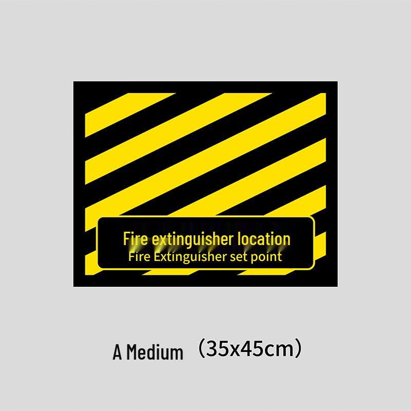 DAXTE Fire Extinguisher Location Floor Sticker 45x35cm