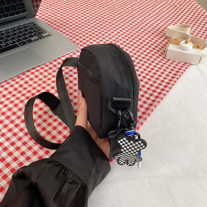 New Macaron nylon small square bag waterproof and lightweight cloth bag women's casual shoulder messenger mobile phone bag