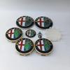 phngj8 1Sets 9pcs 60mm 10pin Wheel Hub Cover cap key stickers 40mm Steering wheel stickers 74mm Front rear emblem forAlfa Romeo 159 166