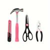 39-Piece All Purpose Household Pink Tool Kit for Girls, Ladies and Women - includes All Essential Tools for Home, Garage, Office and College
