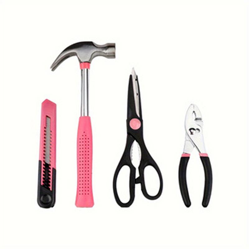39-Piece All Purpose Household Pink Tool Kit for Girls, Ladies and Women - includes All Essential Tools for Home, Garage, Office and College
