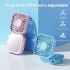 Outdoor Pocket Fan Usb Rechargeable With Vanity Mirror Desktop Square Mute Neck Fan Hanging Folding Handheld Portable Mini Fan