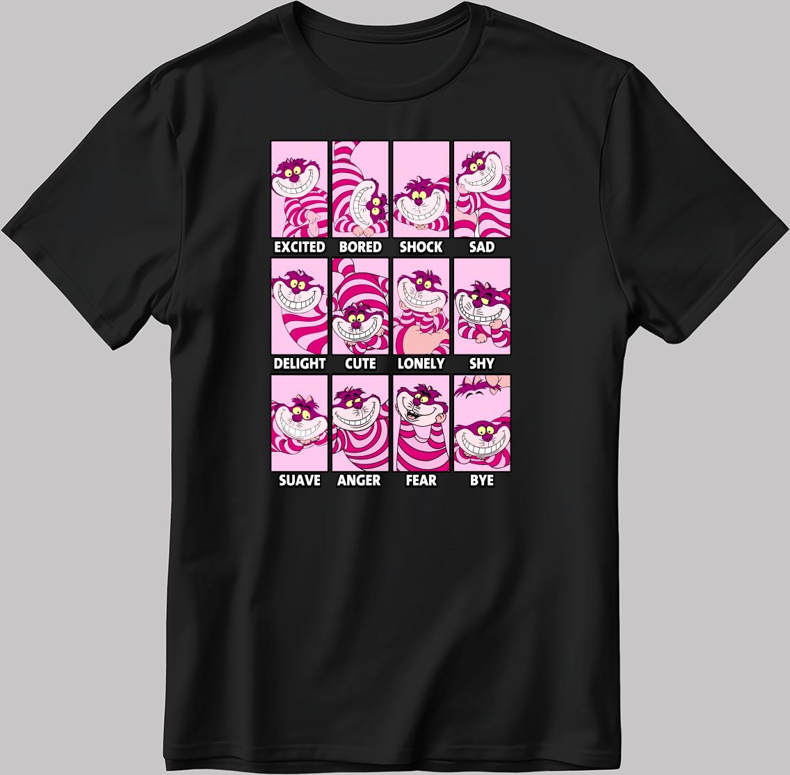 Cheshire cat Disney Moods Short Sleeve W/B Men / Women T Shirt C555 XL
