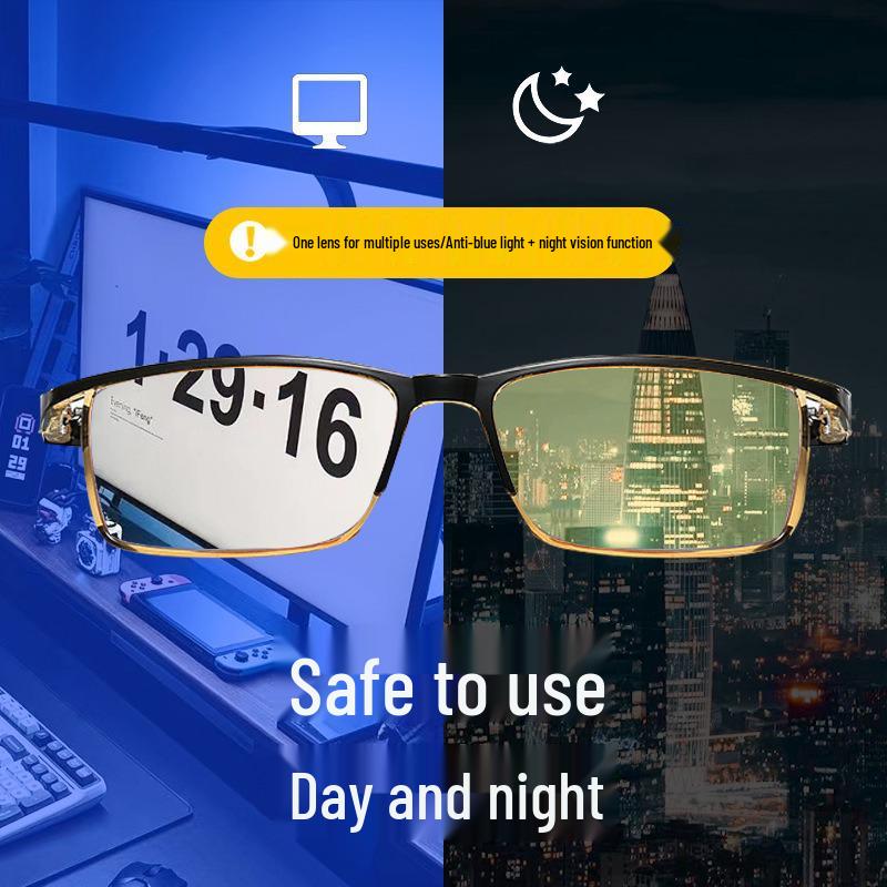 Y023 Ultra-Light Anti-Blue Light Night Vision Sunglasses for Men - Ideal for E-sports, Mobile Viewing, Gaming, and Computer Use