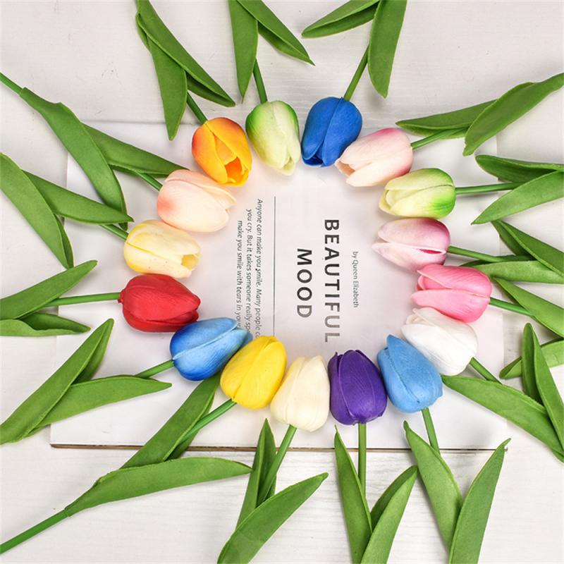 Colorful Tulip Artificial Flower Real Touch Flowers Tulip Bouquet Fake Flower For Home Wedding Decoration Home Garden Decor