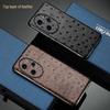 Genuine Leather Protective Cover for Honor 50 with Ostrich Pattern, Cowhide, All-inclusive Design