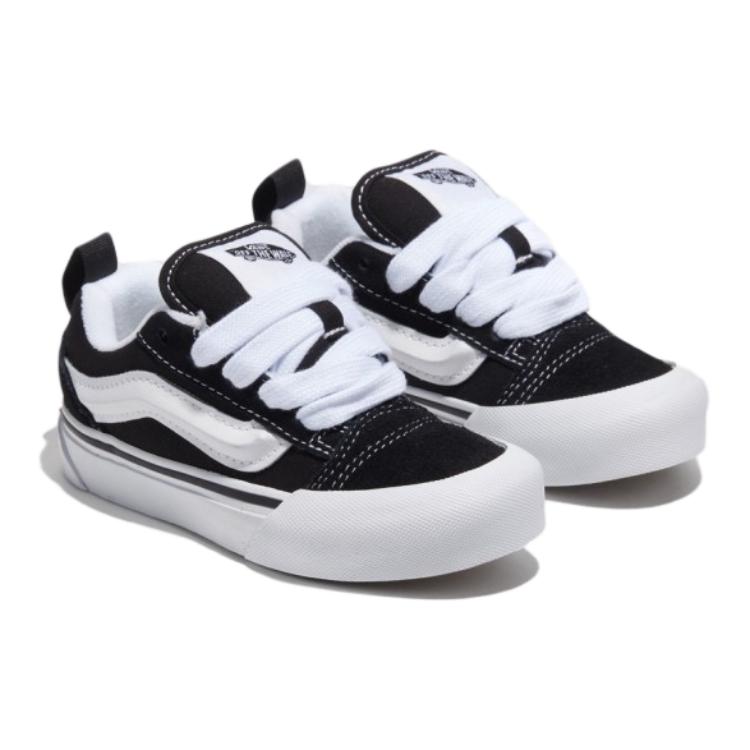 Vans Knu Skool Comfortable Versatile Low-Top Kids Skate Shoes Kids Sneakers Black White VN000CYU6BT1