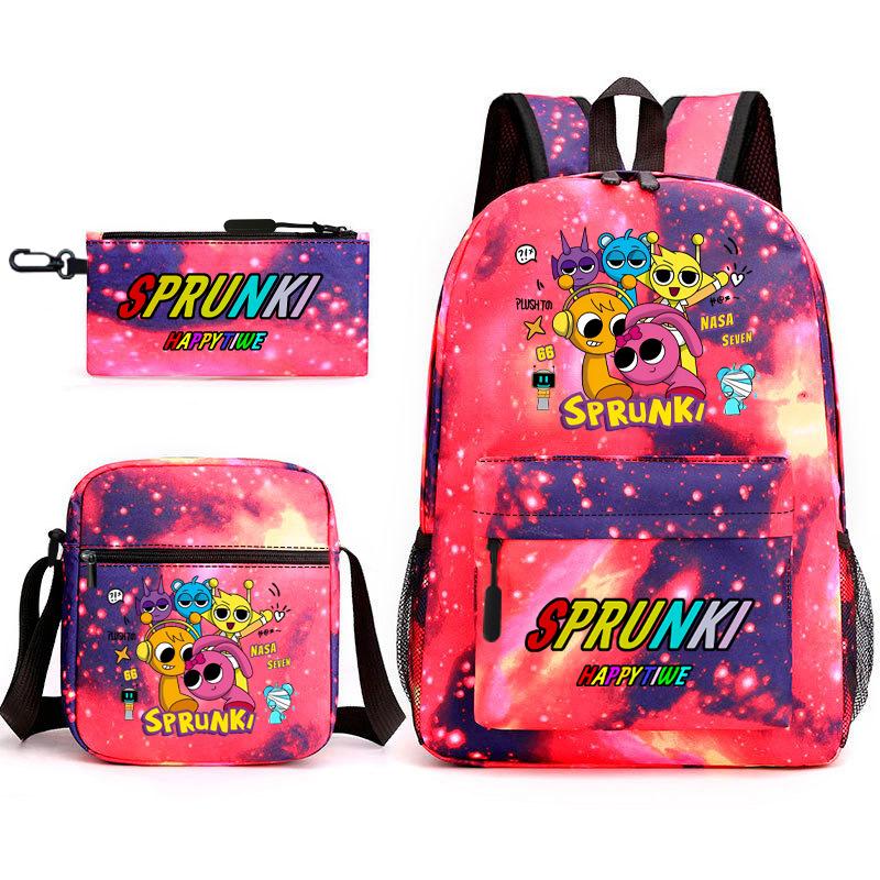 Boys Backpack Rhythm Box Treasure Children's School Bag Anime Satchel Pencil Bag Oxford Cloth Elementary School Student D