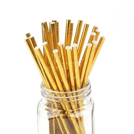 

25 шт. одноразовые биоразлагаемые бумажные трубочки для питья, принадлежности для дня рождения