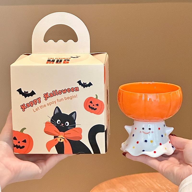 Birthday gift cute funny ghost water cup pumpkin ceramic mug for girl girlfriend Halloween souvenir
