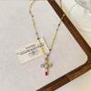 Fashion Colorful Zircon Cross Pendant Necklace For Women Stainless Steel Silver Color Charm Religious Necklaces Jewelry