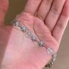 "Qian Hua Zhan Tian" Small Zirconia Flower Bracelet - Silver Luxury Korean Style Women's Jewelry