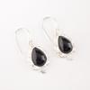 Genuine Black Tourmaline Gemstone 925 Sterling Silver Handmade Dangle Earrings EE-163-31
