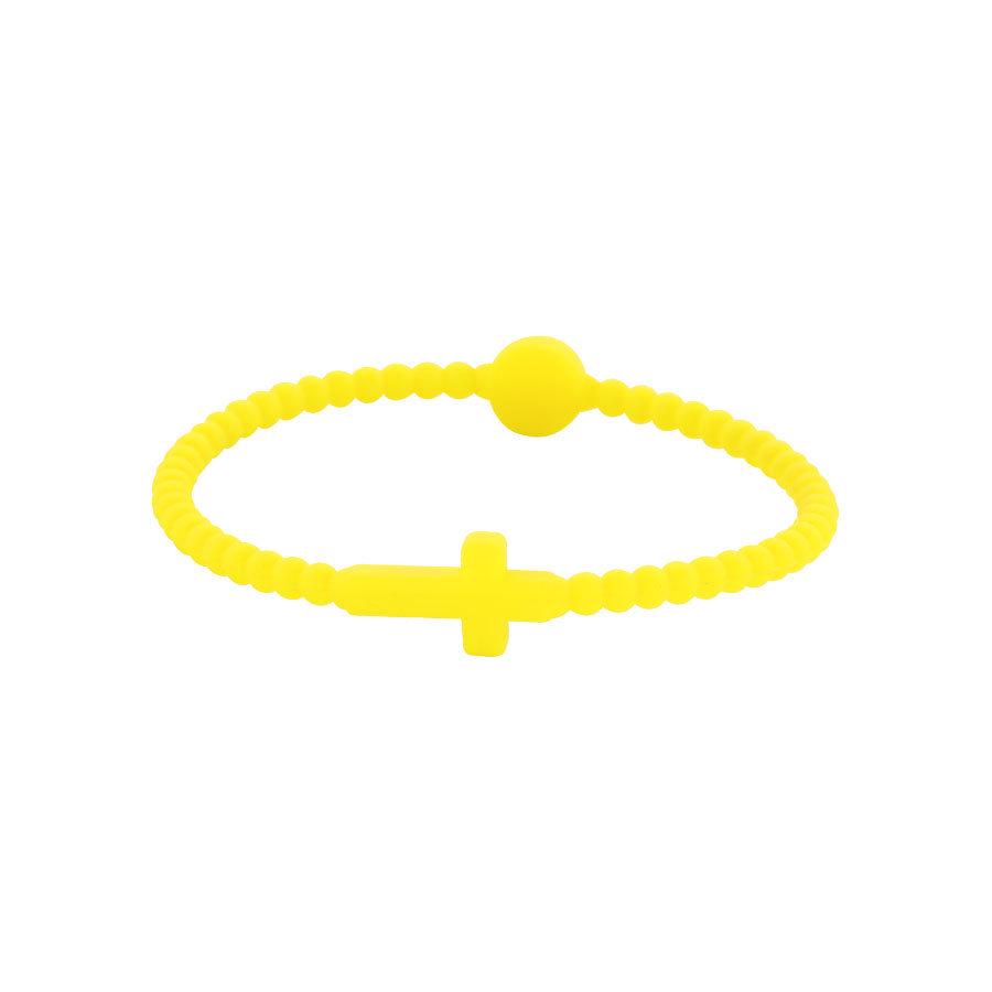 Children's Silicone Cross Thin Macaron Color Wristband Bracelet