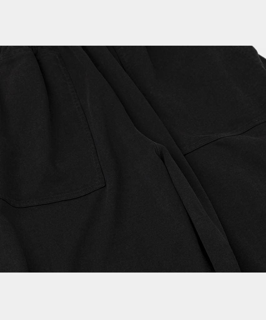 LETTERCOMO Heavy Cotton Garment Piping Wide Sweatpants Black