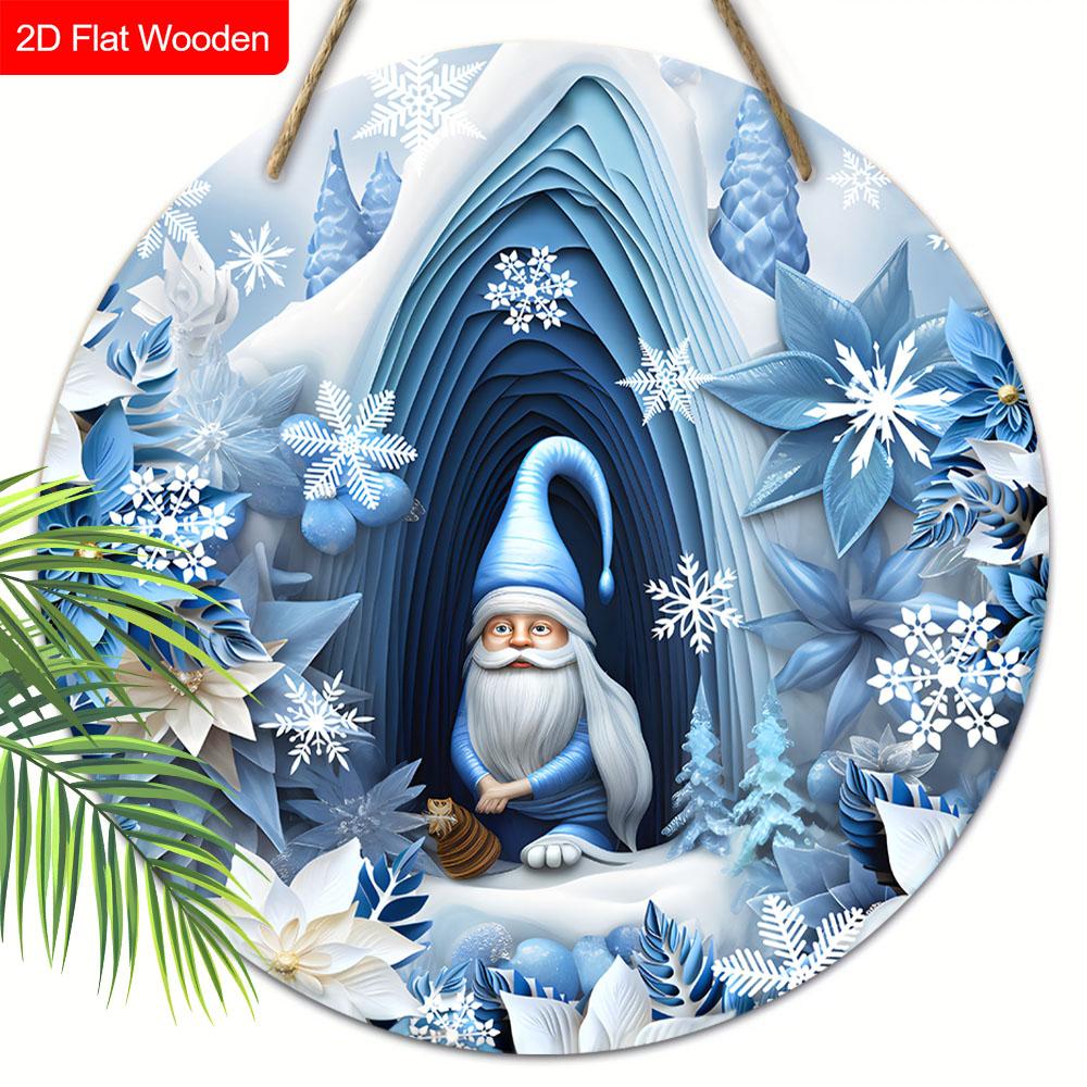 Christmas Wooden Sign with Gnome Pattern - Navidad Sign for Front Door, Yard, Wall Hanging Decor - Ideal Christmas Decoration