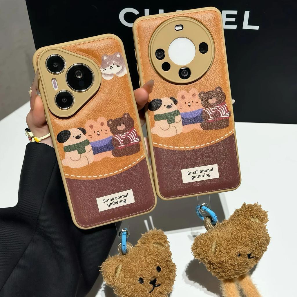 Cute Three Animals for Apple iPhone17Promax Mobile Phone Case 16 Candy Air Cushion 15 Women 14 All-inclusive