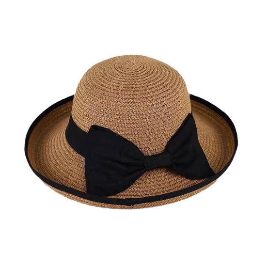 

Bucket Hat Wide Wavy Lace Brim Sun Protection Hat with Ribbon Bow Decoration Summer Travel Beach Vacation M хакі