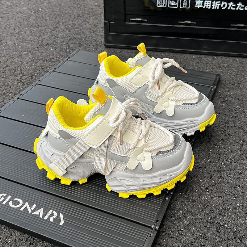 Kids Chunky Sneakers Girls Boys Breathable Mesh Upper Lightweight Casual Running Shoes