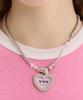 Vvv Pop Star Cubic Heart Bead Surgical Necklace