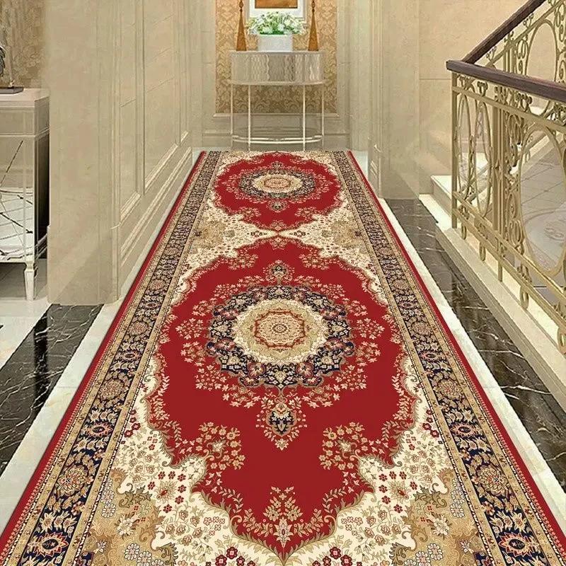 European Long Corridor Carpets for Hallway Living Room Decoration Home Anti-skid Entry Floor Mats Hotel Lobby Stairway Area Rugs