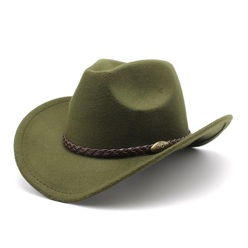 Western Cowboy Hat For Men With Wool Blend For Outdoor Riding And Sun Protection