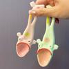 Creative Frog Spoon Ceramic Long Handle Spoon Household Quirky Soup Spoon Dessert Spoon Restaurant Household Kitchenware