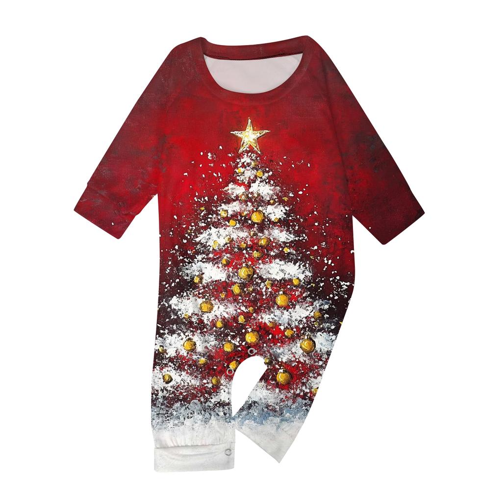 Christmas Print Family Outfit Long Sleeve Top + Pants Set Family Outfit