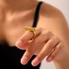 Modischer vielseitiger vergoldeter Barrenring, minimalistischer Ins-Stil, nicht verblassender offener Titanstahlring für Damen