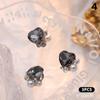 3ks transparentní černé diamantové šperky na nehty Love Square Šumivé vrtačky na nehty Perlové doplňky na nehty