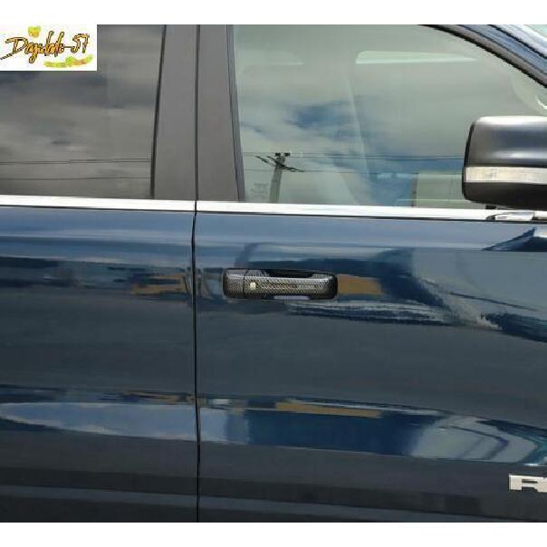 For -22 Dodge Ram 1500 ABS Carbon Fiber Look Car Door Handle Cover Trim 8PCS