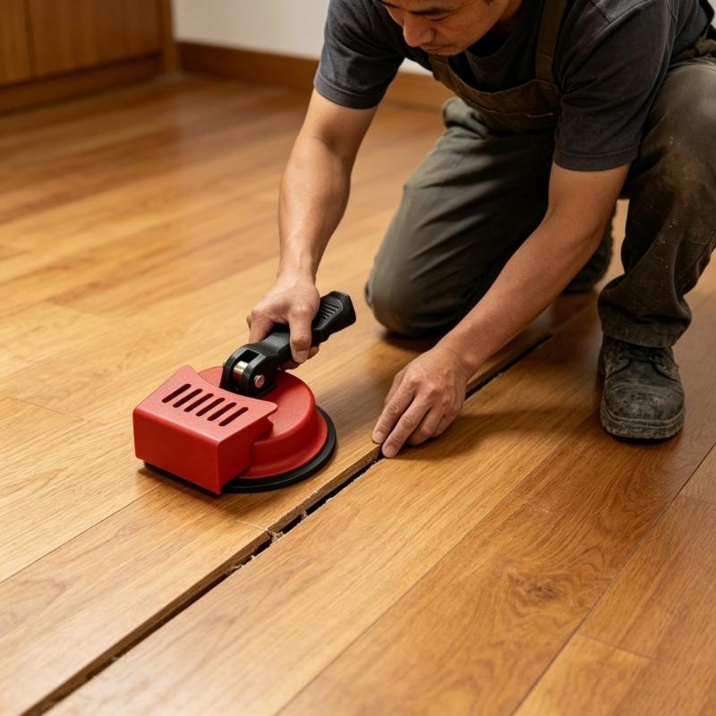 Floor Gaps Repair Suction Cup Lifter, Manual Wood Flooring Gaps Puller with Vacuum Lock Handle for Laminate Floor Installation