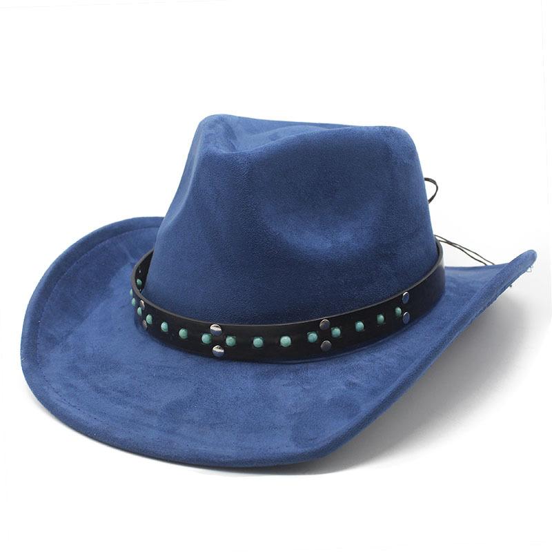 New suede denim hat western denim hat peach top denim top hat thickened for men and women