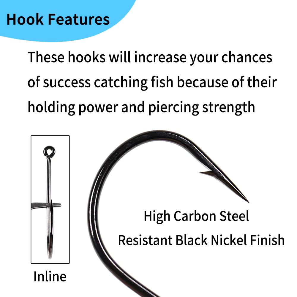 1/0 - 6/0 Short Shank Wide Mouth Aberdeen Hook 2X Strength & Gap Saltwater Fishing Hook Sabiki Rigs Big Streamer Fly Hook