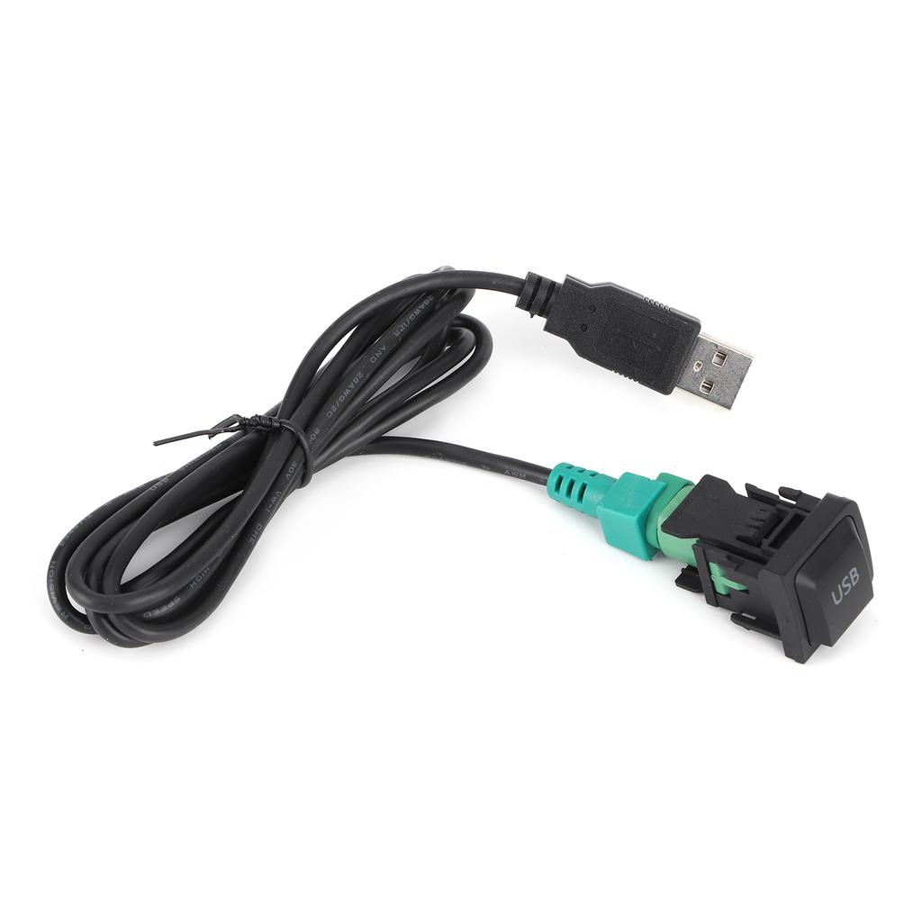 Stereo USB Cable Adapter Switch Button for CD Player Radio DC 12V Universal Connecting Wire