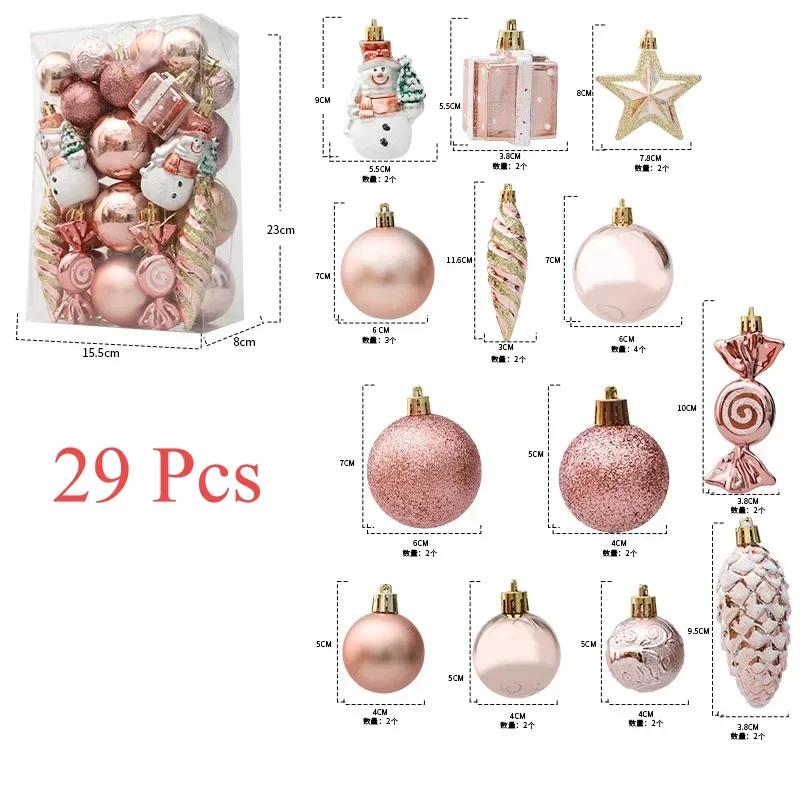 18/29PCS Christmas Ball Ornaments Candy Cane Special-shaped Christmas Tree Party Decoration New Christmas Spheres Pendant