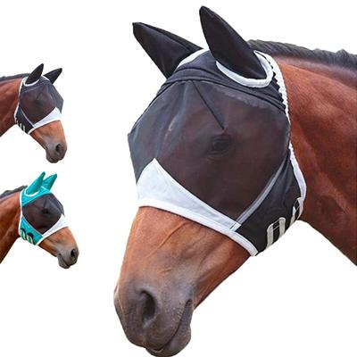 Breathable Horse Mask Soft Comfortable Elasticity Anti-uv Adjustable Strap Equestrian Supplies