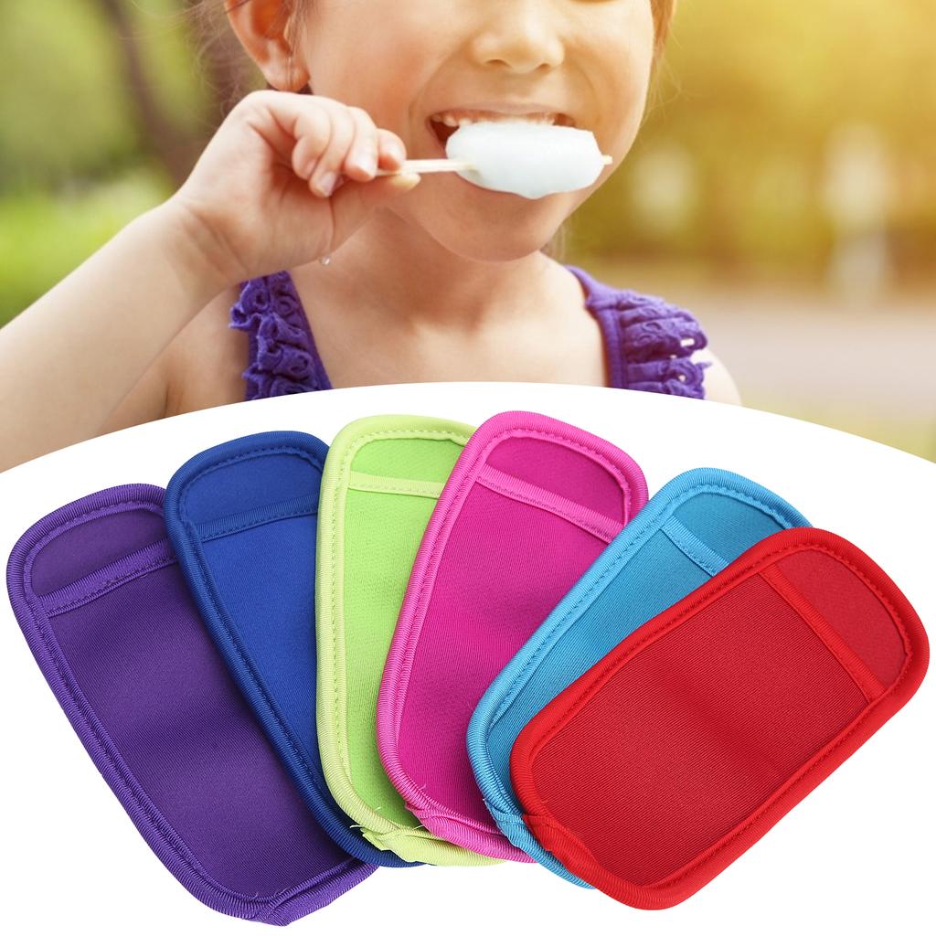 6pcs Portable Ice Candy Bag Ice Sucker Holder Sleeves Accessory for Party Barbecue