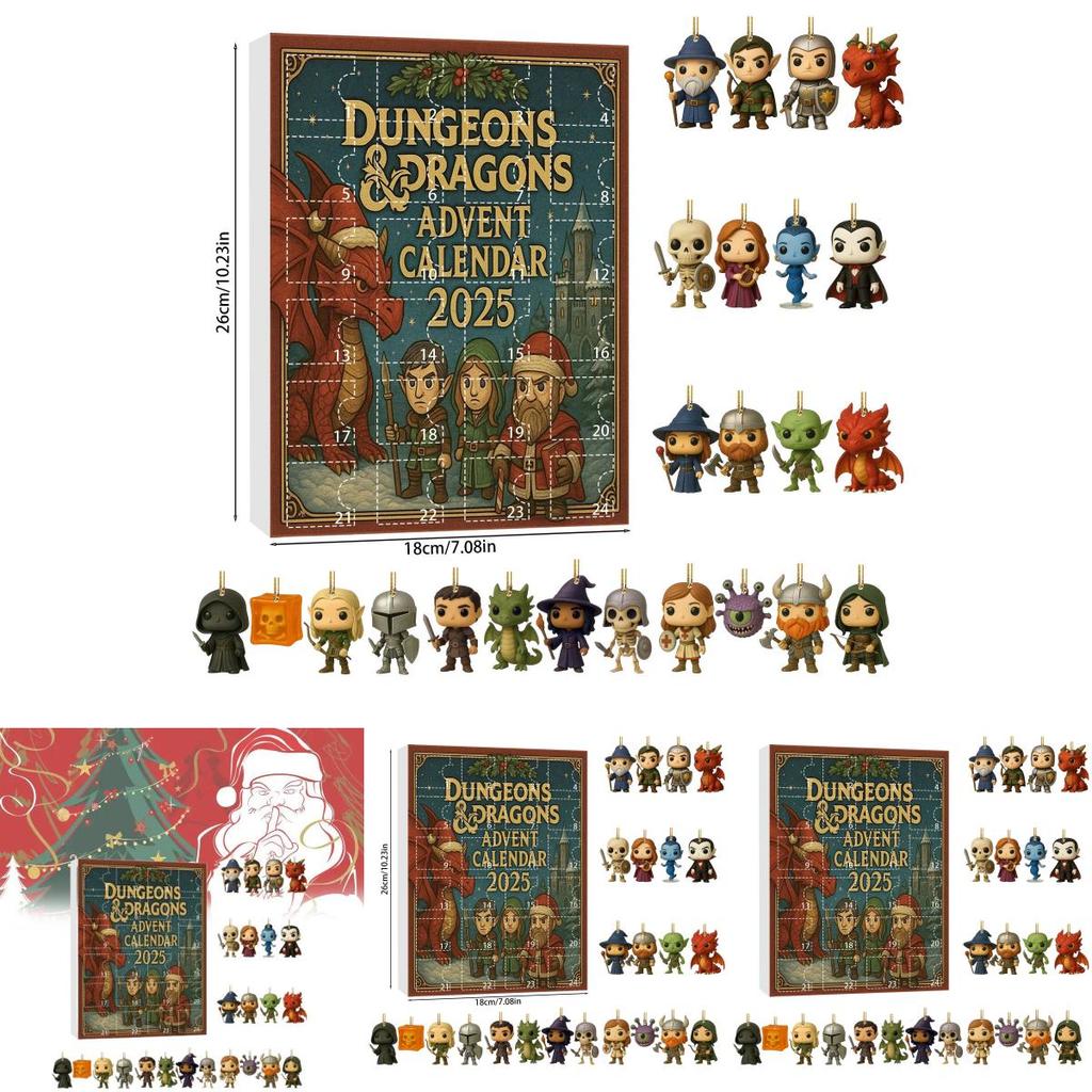 Dungeons Advent Calendar With Acrylic Decorations For Christmas Gift Exchange