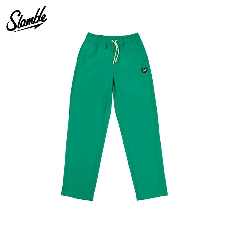 Slamble Girls' Waffle Knit Pants, Loose Straight-Leg Sports Casual Long Pants, Versatile Autumn New Style