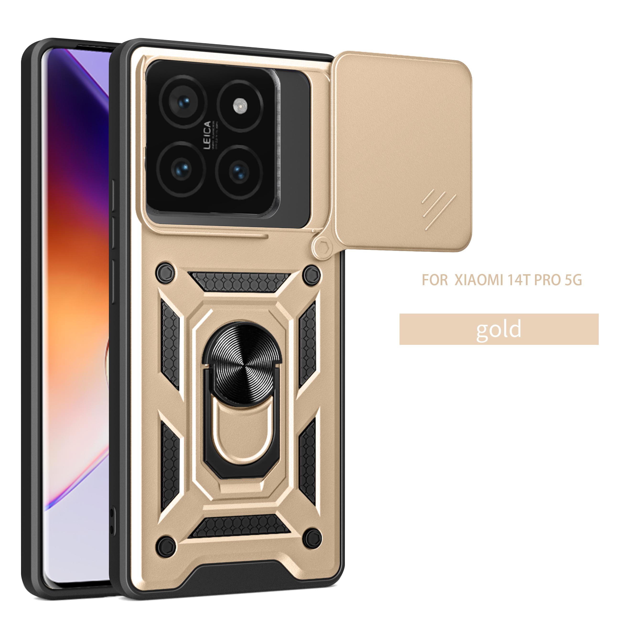 For Xiaomi Mi 14T Pro Case Xiaomi 14T Cover Mi 14T 14T Pro Magnetic Ring Holder Armor Phone Case Slide Camera Protect Back Cover xiaomi 14T pro