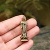 [DFJLWKE] Miniature Buddha Statue, Standing Amitabha Buddha, 46mm, Brass, Antique Finish, Amitabha (for Those Born In the Year of the Dog or Pig), Gua