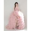 New French Photo Title Light Wedding Dress Color Tube Top Light Wedding Dress Travel Trailing Pink